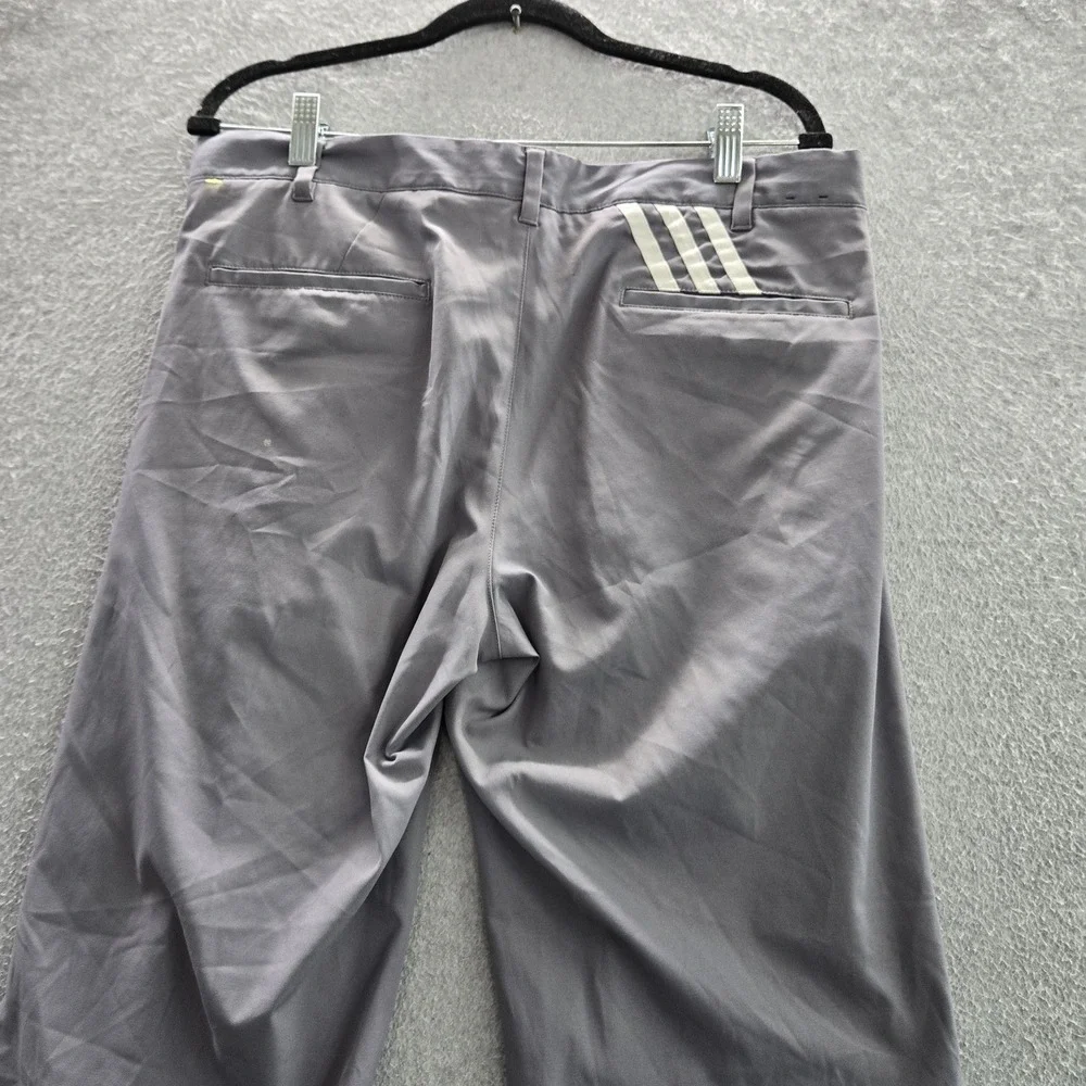 Adidas Men Pants 34X32 Gray Golf Chino Straight Mid Rise Pockets 30